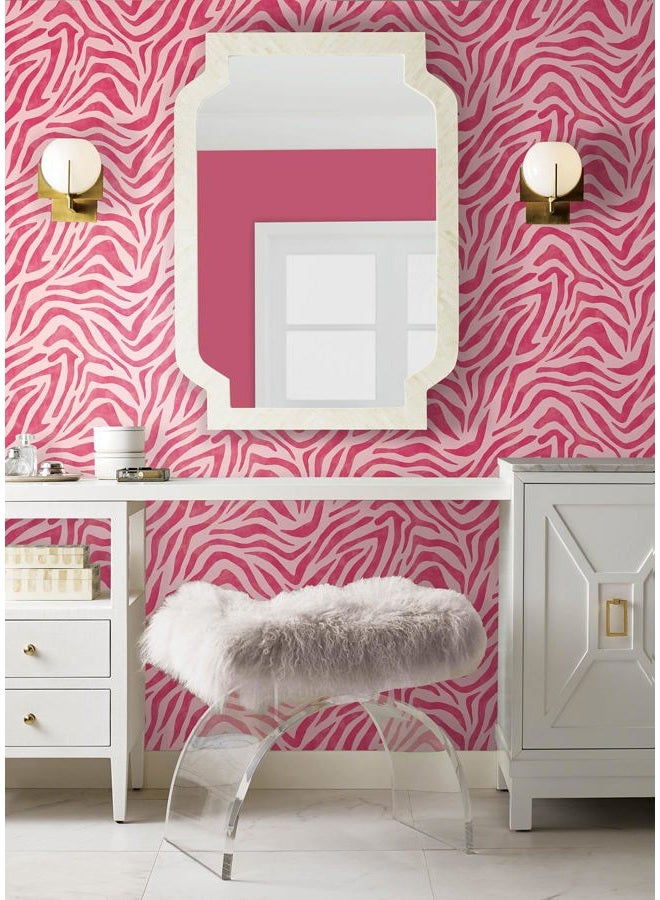 NuWallpaper x RuPaul RuZebra Pink and Red Peel and Stick Wallpaper, RPS6143 - Image 2