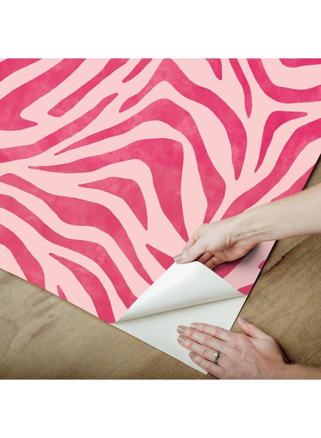 NuWallpaper x RuPaul RuZebra Pink and Red Peel and Stick Wallpaper, RPS6143 - Image 4