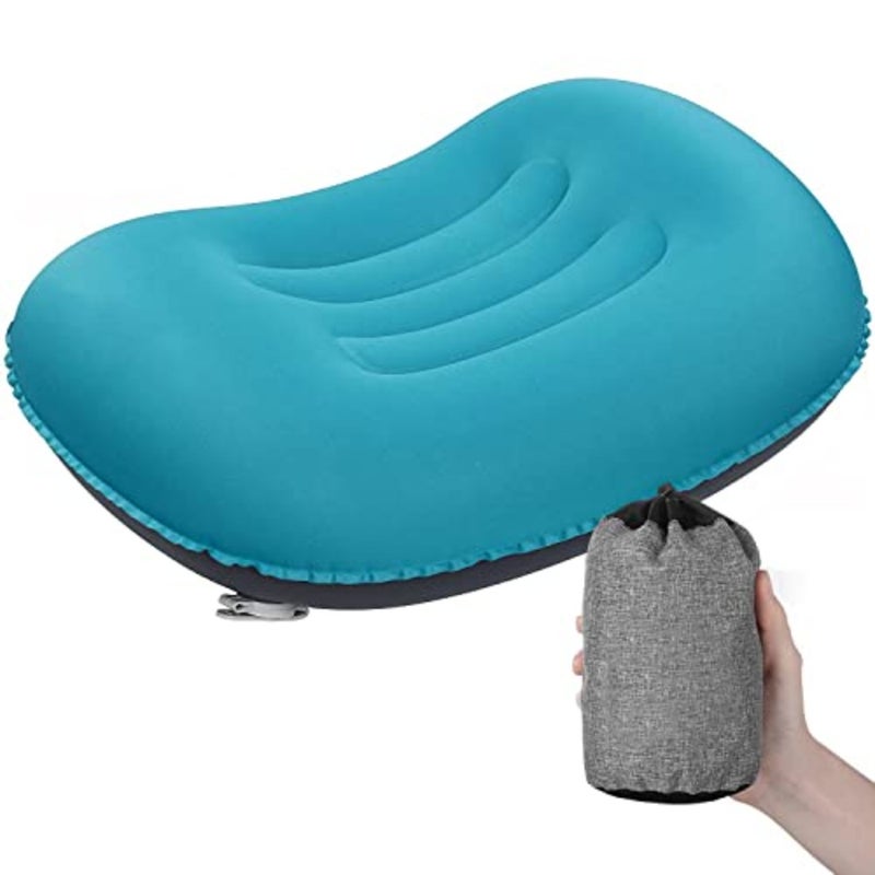 Ultralight Compact Inflatable Camping Pillow, Soft Compressible Portable Travel Air Pillow for Outdoor Camp, Sport, Hiking, Backpacking Night Sleep and Car Airplane Lumbar Support - Image 1