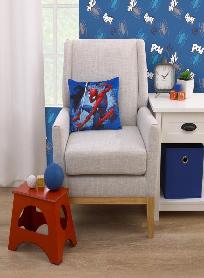 NoJo Marvel Spiderman to the Rescue Blue and Red Plush Toddler Pillow - Image 4