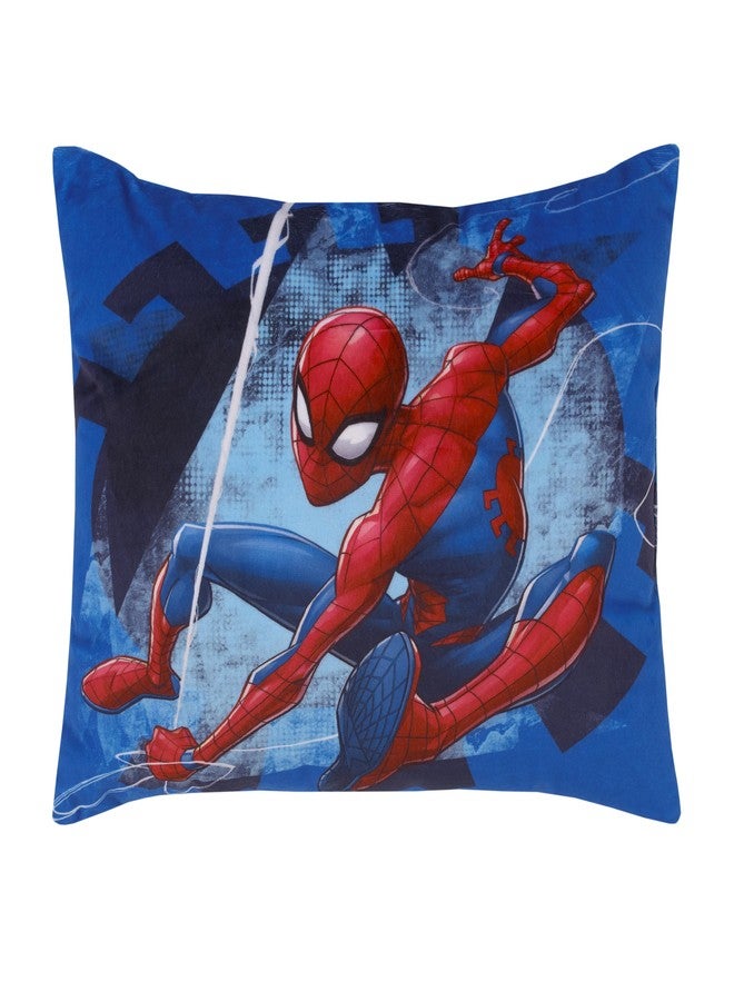 NoJo Marvel Spiderman to the Rescue Blue and Red Plush Toddler Pillow - Image 1