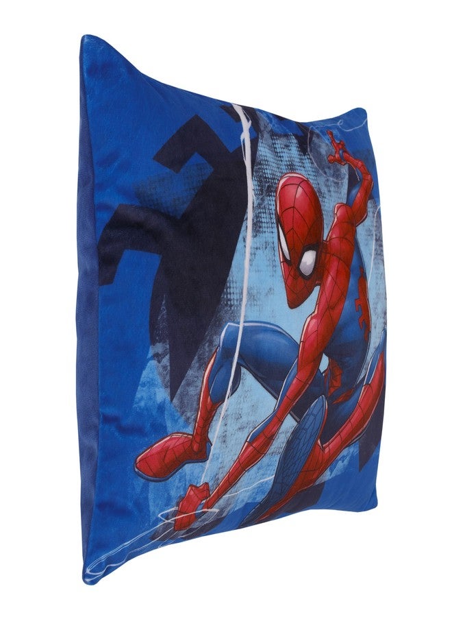 NoJo Marvel Spiderman to the Rescue Blue and Red Plush Toddler Pillow - Image 2