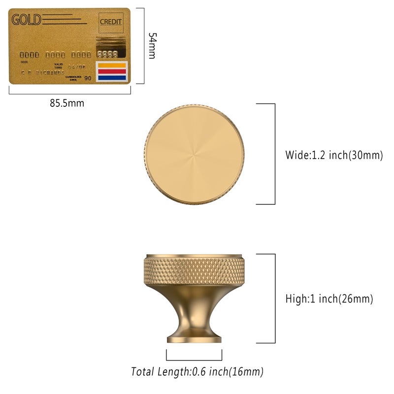 Coinkoly 10 Pack Champagne Bronze Knurled Cabinet Knobs for Dresser Drawer Pulls Brass Cupboard Hardware for Cabinets CK0029 - Image 2