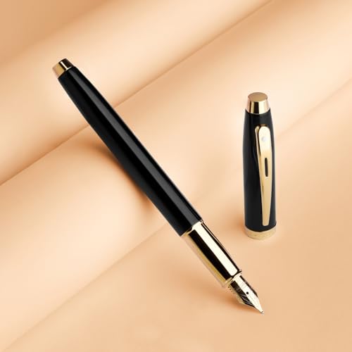 Sheaffer Gift 100 Glossy Black Fountain Pen with Gold tone Trim | E9322 Fountain Pen Medium nib | Premium Pen Gift Set - Image 2
