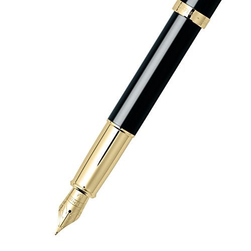 Sheaffer Gift 100 Glossy Black Fountain Pen with Gold tone Trim | E9322 Fountain Pen Medium nib | Premium Pen Gift Set - Image 3