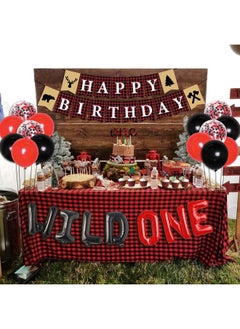 Lumberjack First Birthday Party Decoration Buffalo Plaid Decor Happy 1St Birthday Banner Camping Wild Bear For Wonederland Baby Girl Boy - pzsku/ZD94CA6472CEFFCC30141Z/45/_/1697271667/dbbae0ae-38aa-4df9-9f4d-5c77ff24dea4