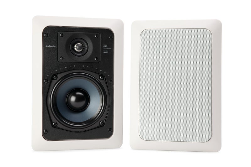 Polk Audio RC55i 2-Way Premium in-Wall 5.25" Home Stereo Speakers (Pair) | Perfect for Damp and Humid Indoor/Outdoor Placement - Bath, Kitchen, Covered Porches (White, Paintable Grille) - Image 1
