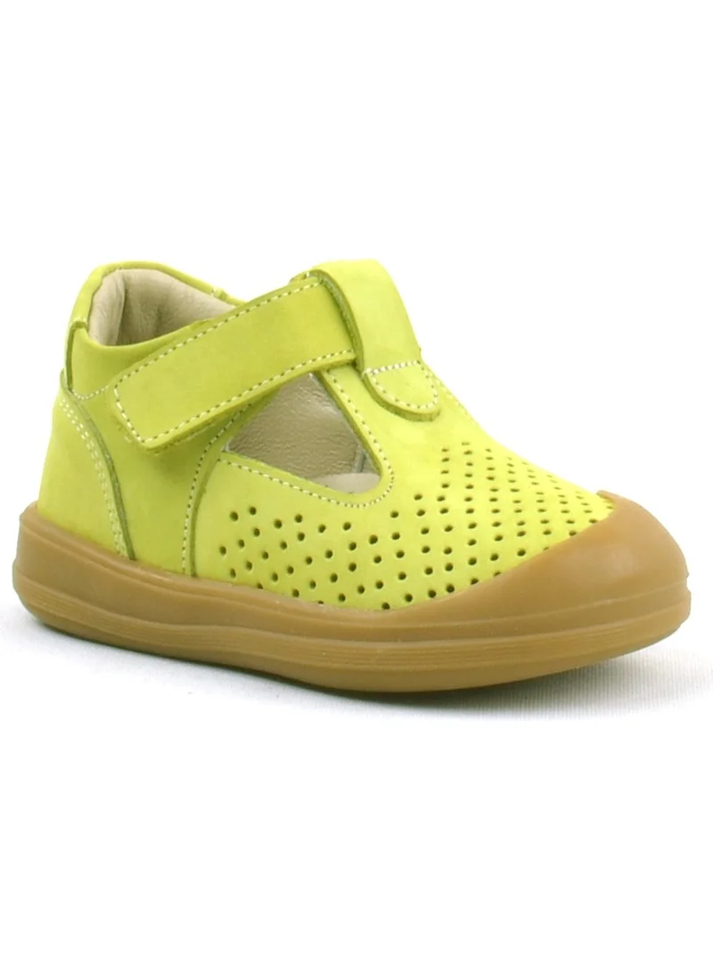 Rakerplus Leather Peanut Green Velcro Anatomical Baby Sandals