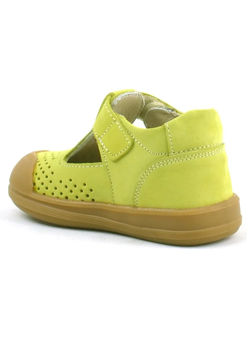 Rakerplus Leather Peanut Green Velcro Anatomical Baby Sandals