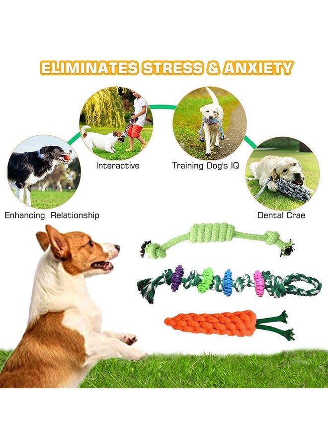 إيميلي بيتس ألعاب حبل للكلاب، مجموعة من 3 ألعاب حبلية متينة للكلاب من القطن للعب وتدريب تنظيف الأسنان (متعدد الألوان، عبوة من 3 قطع) - Image 4