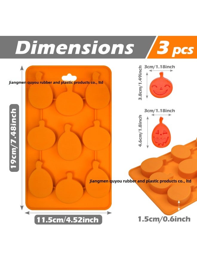 Halloween Mold Silicone Pumpkin Bat Witch Hat Chocolate Mold Candy Baking Film With Easy Demoulding-Color:Orange - Image 1