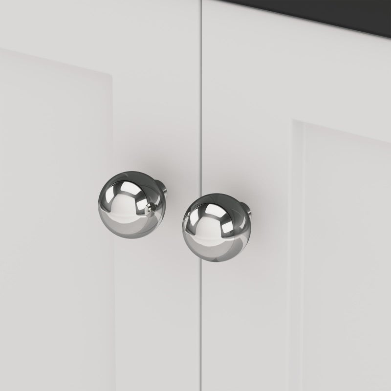 Goldenwarm 10 Pack Chrome Cabinet Knobs Round Ball Dresser Hardware Polished Nickel Kitchen Knobs for Cabinets Single Hole - Image 3