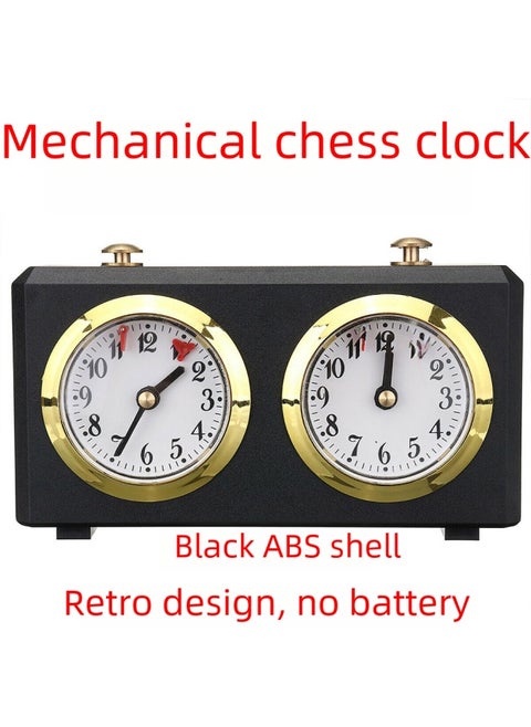 Vintage Mechanical Chess Clock International Chess Clock Checkers No Battery Required Retro Style Outdoor Sports Timer-Display Accuracy:Black