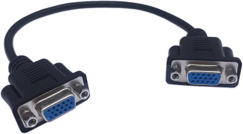 CERRXIAN 1ft VGA SVGA 15 Pin HD15 Female to Female Gender Changer Adapter Extension Video Monitor Cable for PC Laptop TV Porjectorff - Image 1