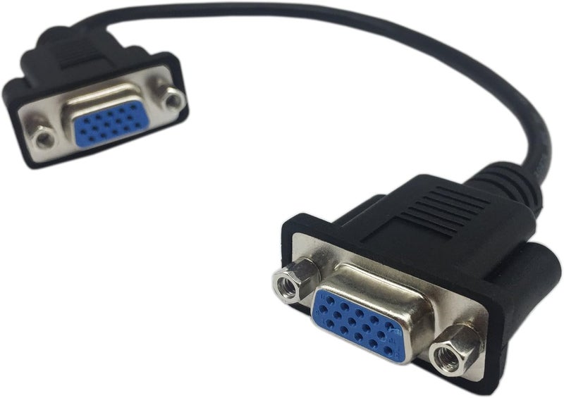 CERRXIAN 1ft VGA SVGA 15 Pin HD15 Female to Female Gender Changer Adapter Extension Video Monitor Cable for PC Laptop TV Porjectorff - Image 2