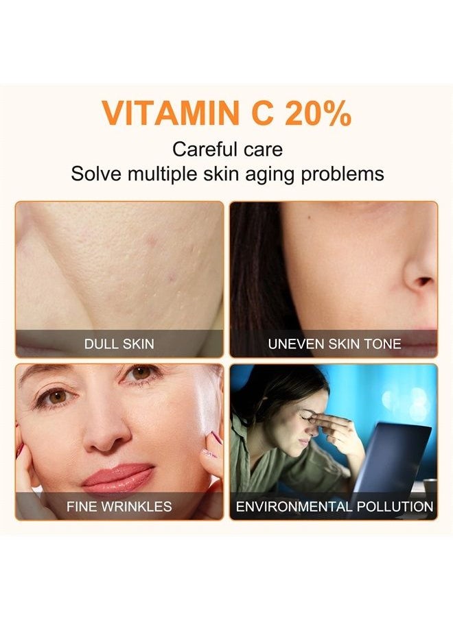 ELBBUB - Premium 20% Vitamin C Serum For Face with Hyaluronic Acid, Retinol & Amino Acids - Boost Skin Collagen,Hydrate & Plump Skin, Anti Aging & Wrinkle Facial Serum 60ml - Image 1