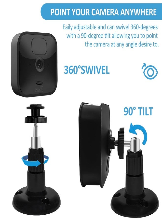 FATKITT Blink XT / XT2 Camera Mount, 360 Degree Adjustable Indoor/Outdoor Wall Mount Bracket for Blink Home Security System Black 3 Pack - Image 4