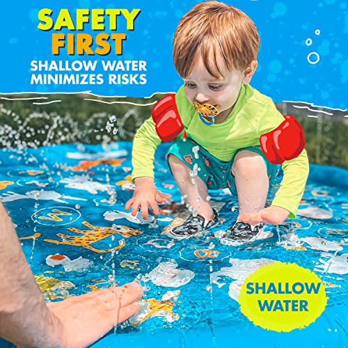 SplashEZ 3-in-1 Splash Pad, Sprinkler for Kids & Baby Pool for Learning – Toddler Sprinkler Pool, 60’’ Outside Water Toys – “from A to Z” Outdoor Play Mat for Babies & Toddlers - Image 5