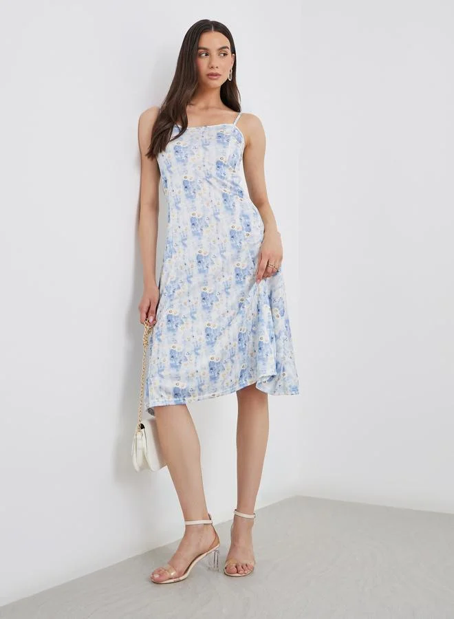Take Two Take Two Women Tie-Dye Print Strappy Knee Length Dress