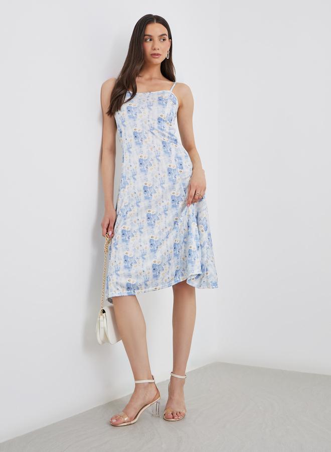 Take Two Women Tie-Dye Print Strappy Knee Length Dress - Image 1