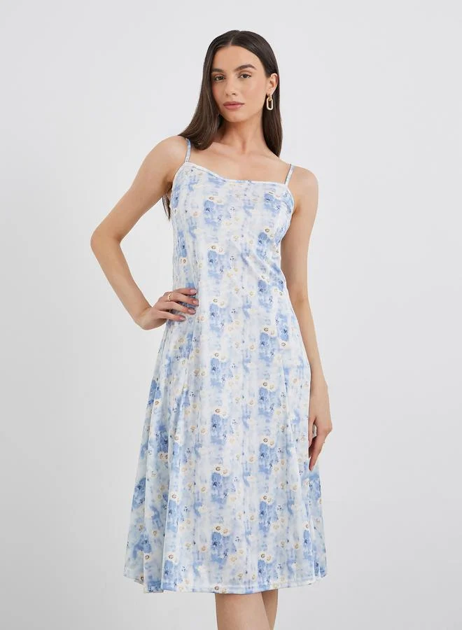 Take Two Take Two Women Tie-Dye Print Strappy Knee Length Dress