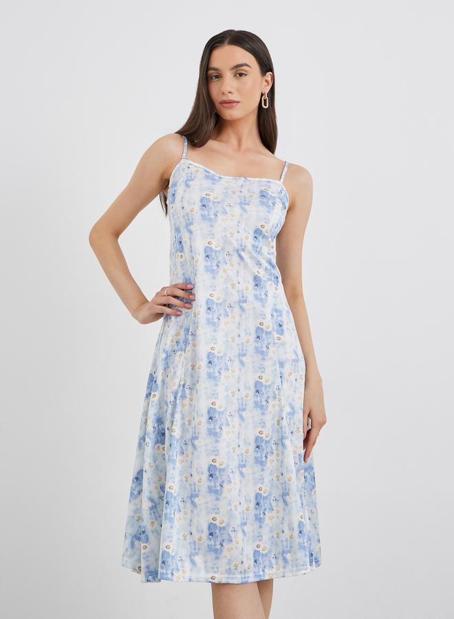 Take Two Women Tie-Dye Print Strappy Knee Length Dress - Image 2