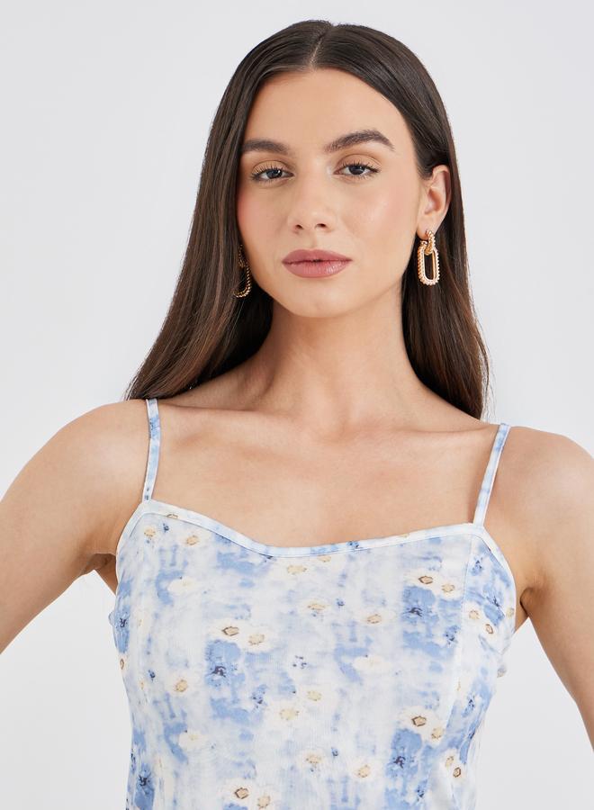 Take Two Women Tie-Dye Print Strappy Knee Length Dress - Image 3