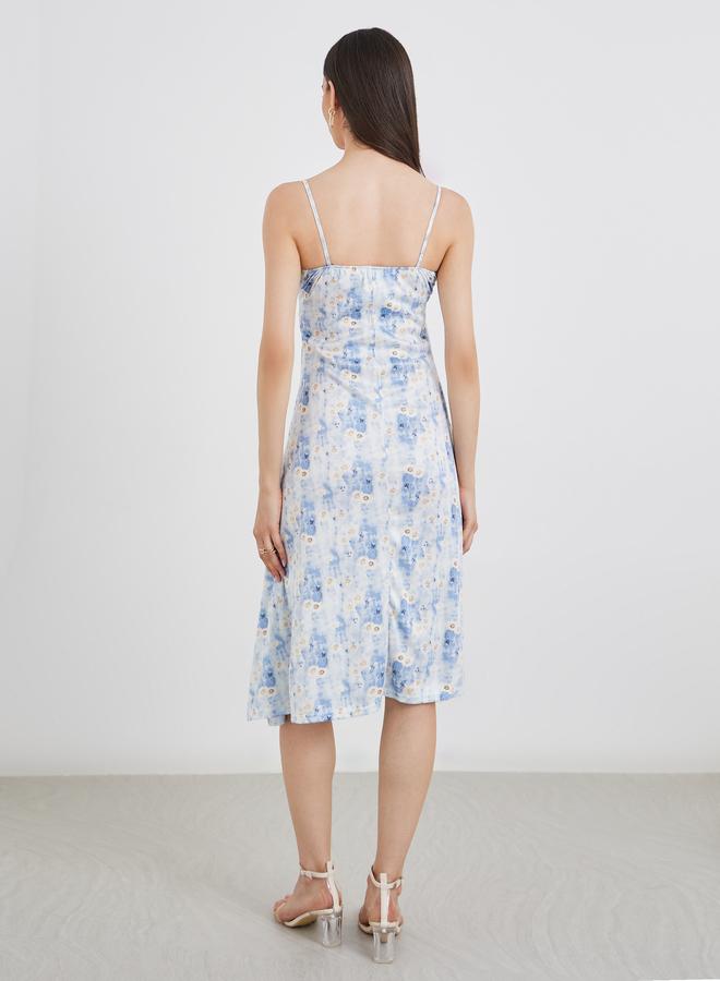 Take Two Women Tie-Dye Print Strappy Knee Length Dress - Image 4