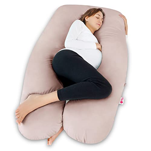 Meiz Cooling Pregnancy Pillows for Sleeping Maternity Body Pillow for Pregnant Woman U Shaped with Cooling Jersey Cover - Image 1