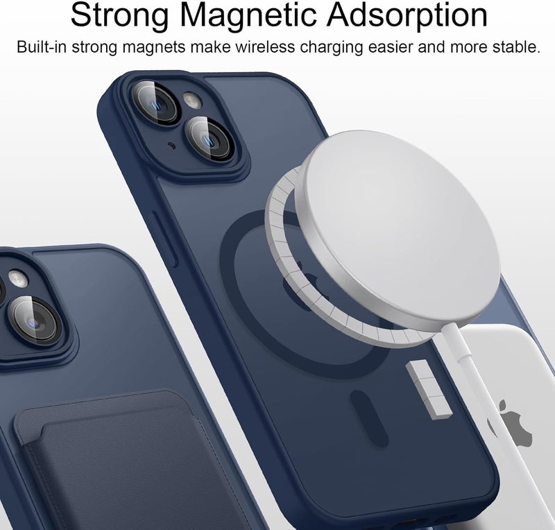 Demark Quick use-switch compatible build Magnetic for iPhone 13 Case, [Compatible with MagSafe][10 FT Military Grade Drop Protection] [Dual Layer Structure Protection] Non-Slip Heavy Duty Full-Body Shockproof iPhone 13 Cover (Navy Blue) Diverse application fit - Image 4