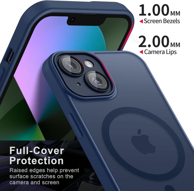 Demark Quick use-switch compatible build Magnetic for iPhone 13 Case, [Compatible with MagSafe][10 FT Military Grade Drop Protection] [Dual Layer Structure Protection] Non-Slip Heavy Duty Full-Body Shockproof iPhone 13 Cover (Navy Blue) Diverse application fit - Image 2