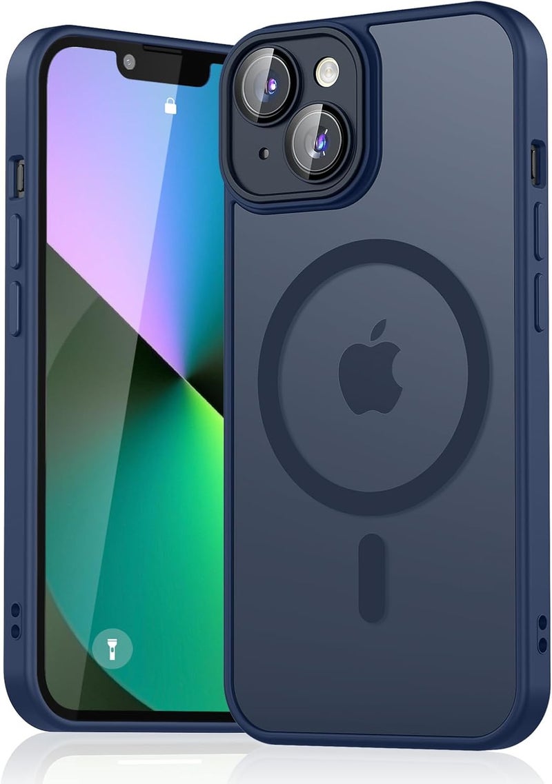 Demark Quick use-switch compatible build Magnetic for iPhone 13 Case, [Compatible with MagSafe][10 FT Military Grade Drop Protection] [Dual Layer Structure Protection] Non-Slip Heavy Duty Full-Body Shockproof iPhone 13 Cover (Navy Blue) Diverse application fit - Image 1