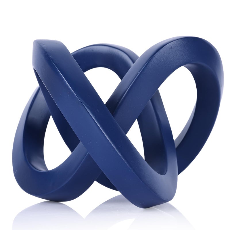 DOVDOV Blue Knot Decorative Sculpture, Blue Room Decor Aesthetics, Mobius Ring Statue for Bookshelf Living Room TV Cabinet Office Cabinet Coffee Table Above Decorative Accents - Image 1