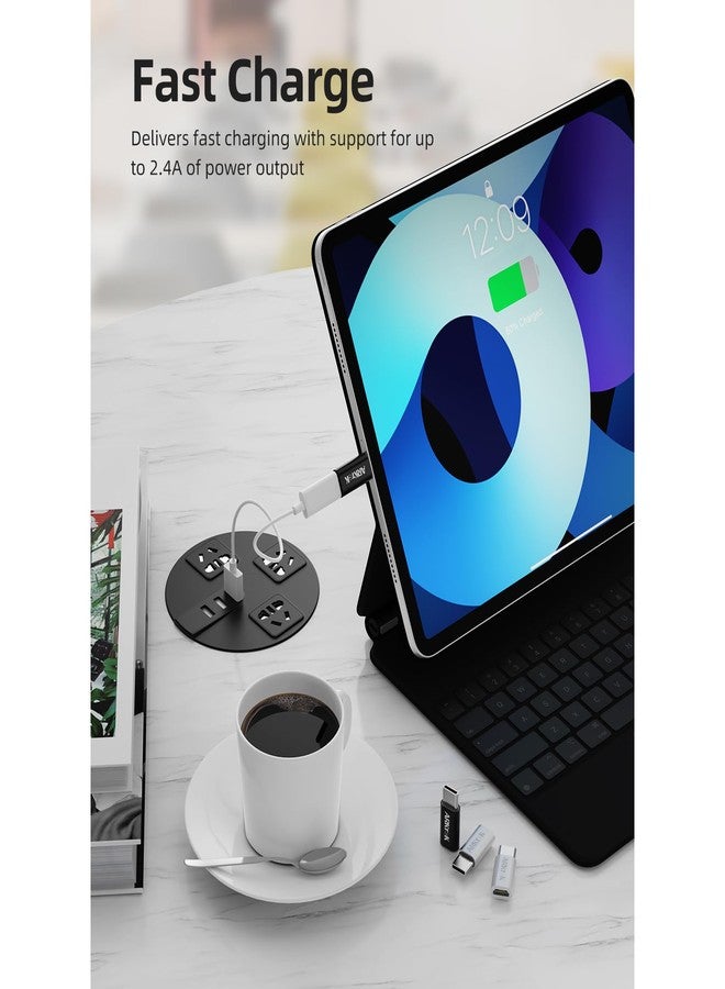 ARKTEK 4 Pack USB-C Male Micro USB Female Adapter Type C Adapter Fast Data Transfer & Charging Universal Compatible for iPhone 16/15 Pro/Plus for AirPods 4 Galaxy S25/Note 20 Pixel 9 (Black/White) - Image 3