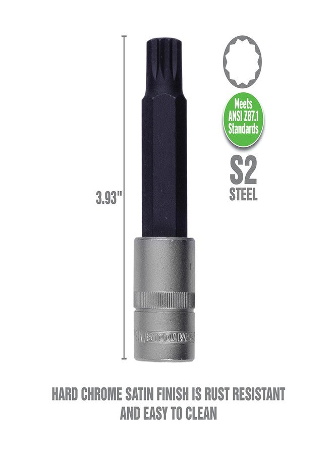 OEMTOOLS 23519 Extra Long Triple Square Bit Set, Spline Socket Set 10 Piece, Magnetic Triple Square Socket Set, Ideal for Automotive Repairs, Rust-Resistant Finish, M4-M18 Sizes - Image 5