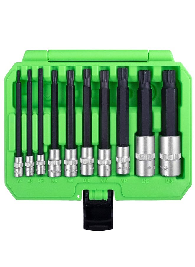 OEMTOOLS 23519 Extra Long Triple Square Bit Set, Spline Socket Set 10 Piece, Magnetic Triple Square Socket Set, Ideal for Automotive Repairs, Rust-Resistant Finish, M4-M18 Sizes - Image 2