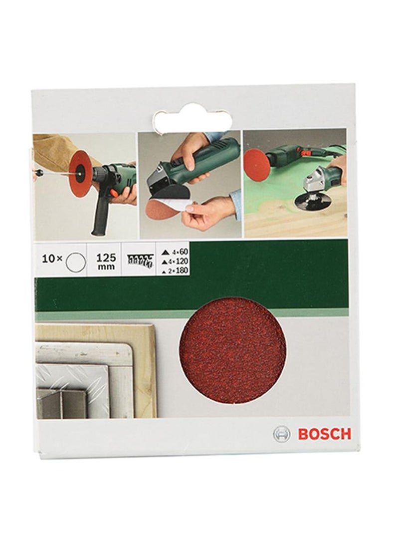 BOSCH G60 G120 G180 Orbital Sanding Sheets 125 Mm Pack Of 10