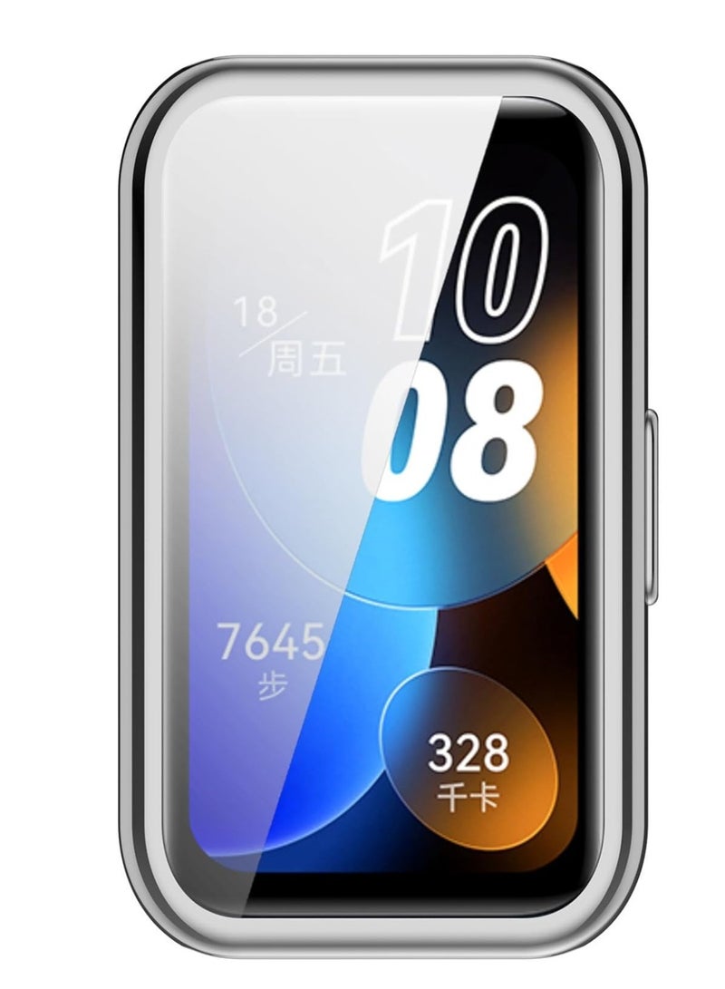 Protective Case Compatible With  Honor Band 9 TPU Case Cover Screen Protector (silver) - Image 2