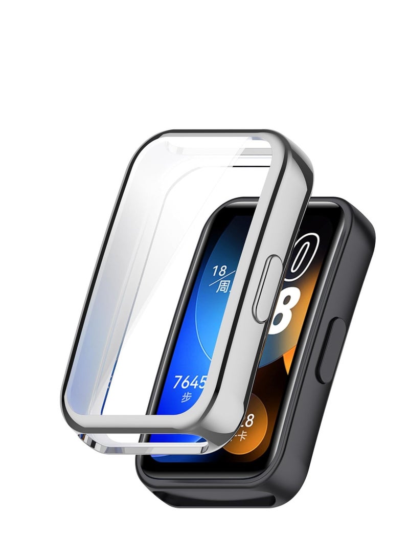 Protective Case Compatible With  Honor Band 9 TPU Case Cover Screen Protector (silver) - Image 1