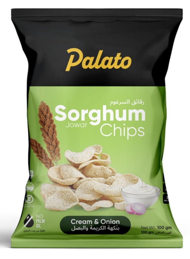 PALM OIL FREE SORGHUM MILLET CHIPS CREAM & ONION FLAVOR 100G