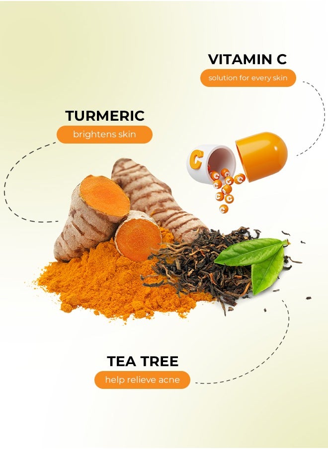 Muna Belleza - Turmeric Facial Cleanser - Gentle, Moisturizing, and Repairing with Natural Ingredients, Face Wash for All Skin Types, 100ml - Image 1