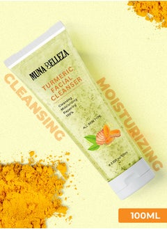 Muna Belleza Turmeric Facial Cleanser - Gentle, Moisturizing, and Repairing with Natural Ingredients, Face Wash for All Skin Types, 100ml  - Image 3