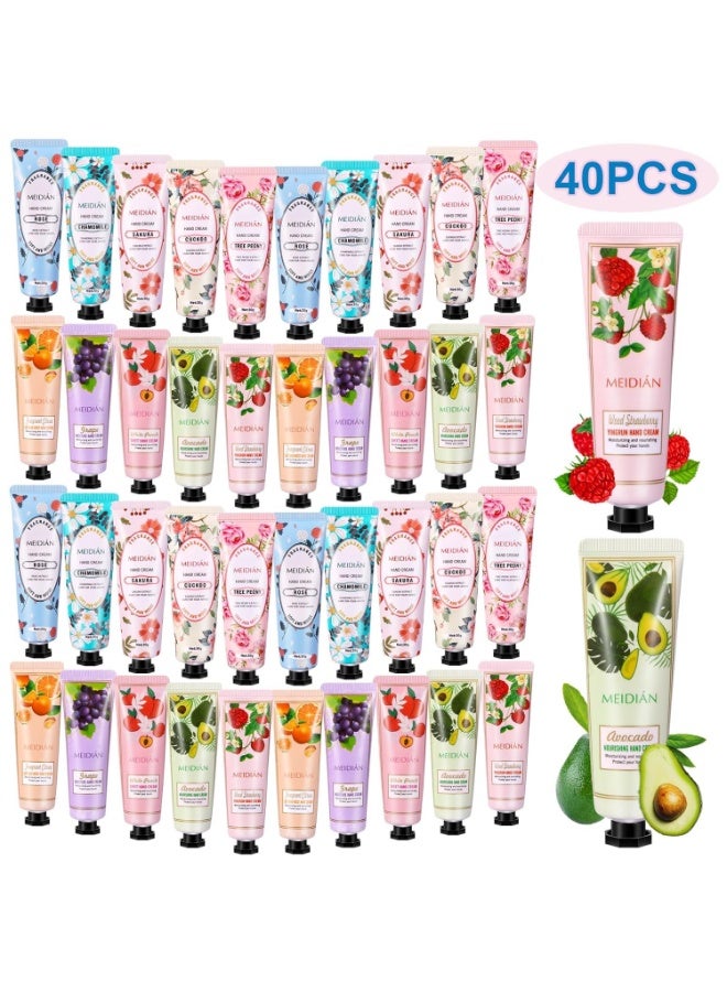 40 Pack Hand Cream Gift Set for Women Mini Hand Care Lotion Travel Size for Dry Cracked Hand Plant Fragrance Hand Care Moisturizing Cream for Christmas Mother's Day Valentine's Day - Image 1
