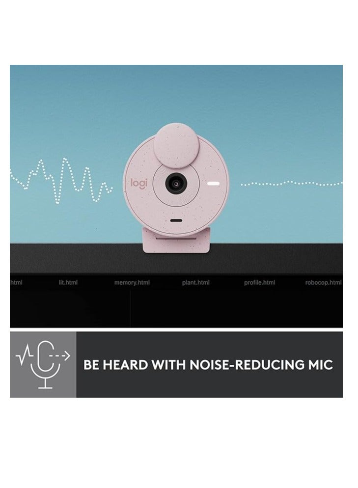Brio 300 Full HD Webcam with Privacy Shutter, Noise Reduction Microphone, USB-C, Ceritified for Zoom, Microsoft Teams, Google Meet, Auto Light Correction - Graphite  - Image 3