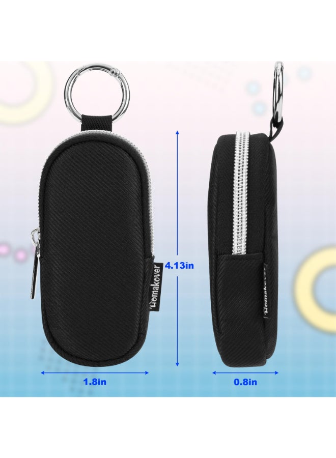 Homakover Portable Lip Balm Organizer Case with Keychain Travel Chapstick Holder Storage Bag Waterproof Small Cosmetic Organizer AntiLost Lipstick Lip Gloss Sleeve Pouch Keeper Case Black Large - Image 4