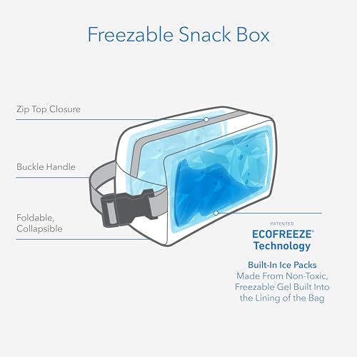 PackIt® Freezable Snack Box, Gray Fog, Built with ECOFREEZE® Technology, Collapsible, Reusable, Zip Closure with Buckle Handle, Designed For Work Snacks, Fresh Snacks On the Go, Adults, and All Ages - Image 3