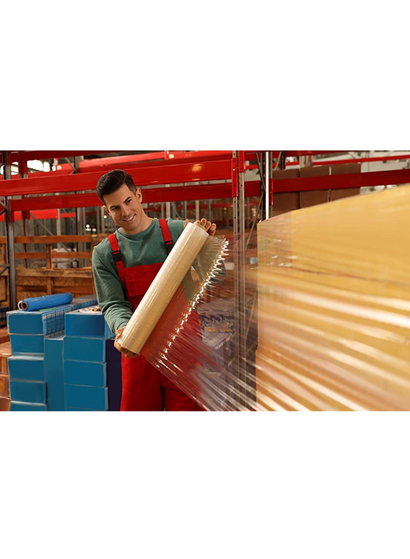 ECVV [1 Roll] 3KG Clear Stretch Film Wrap - 500mm Heavy Duty Plastic Shrink wrap for Pallet Wrap, Packing, Moving and Packaging - Cling Wrap, 3 kg, 400g core - Image 5