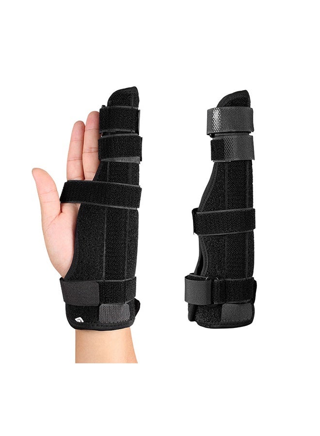 جيفت جبيرة إصبع الملاكم وجبيرة الخنصر لدعم الإصبع الزنادي، وكسور الأصابع، والتهاب الأوتار، وكسر مشط اليد، والالتواءات، تناسب اليد اليمنى واليسرى (مقاس M). - Image 1