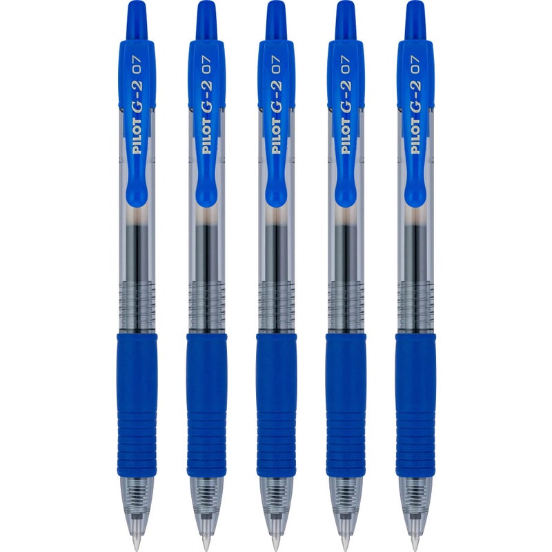 Pilot G2 Premium Gel Roller Pens, Fine Point 0.7 mm, Blue Ink Pens Fine Point, Pack of 5 - Ideal for School, Journaling, and Office Writing - Image 3