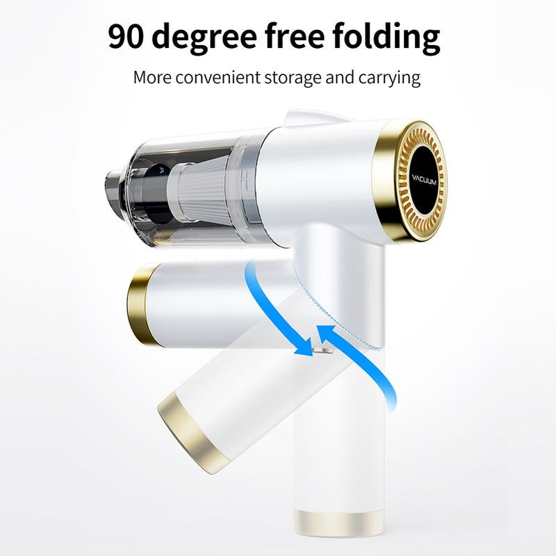 Car Vacuum Cleaner Cordless Handheld Car Vacuum Cleaner 90° Foldable Portable Vacuum Cleaner 9000PA Suction with Cleaning Brush for Car Home - Image 3